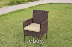 Rattan Garden Furniture 4PC Brown Sofa Set Chair Outdoor Patio with Coffee Table