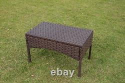 Rattan Garden Furniture 4PC Brown Sofa Set Chair Outdoor Patio with Coffee Table