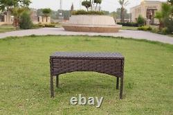 Rattan Garden Furniture 4PC Brown Sofa Set Chair Outdoor Patio with Coffee Table