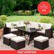 Rattan Garden Furniture 6 Piece Patio Set Table Chairs 9 Seater Mix Grey Brown