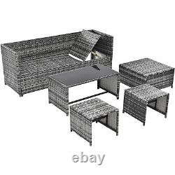 Rattan Garden Furniture 6 Seater Chairs Table Cushions Set Outdoor Patio PN