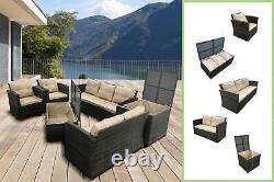 Rattan Garden Furniture 7 Seat Sofa Chair Dining Table Storage Box Outdoor Patio