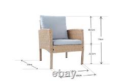 Rattan Garden Furniture 7 Seater Chair Sofa Stool Dining Table Outdoor Set