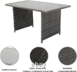 Rattan Garden Furniture 9 Seater Corner Sofa Coffee Table Patio Set SFS019
