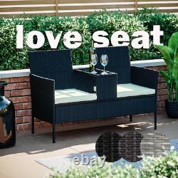 Rattan Garden Furniture Bench Companion Love Seat Table Chair Conservatory