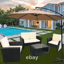 Rattan Garden Furniture Black Sofa Set Lounger Table Patio Outdoor Patio Set