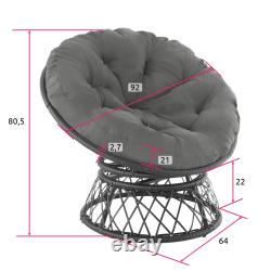 Rattan Garden Furniture Chairs Cushions Egg Wicker Outdoor Swivel Bowl Seat