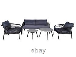 Rattan Garden Furniture Conservatory Sofa Set 4 Seat Armchair Table Aluminium