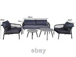 Rattan Garden Furniture Conservatory Sofa Set 4 Seat Armchair Table Aluminium
