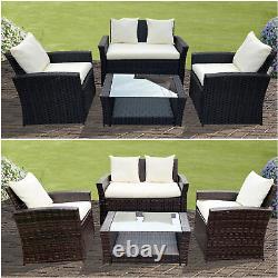 Rattan Garden Furniture Conservatory Sofa Set 4 Seat Table Chair Armchair Patio