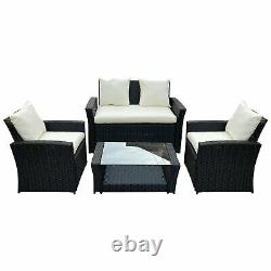 Rattan Garden Furniture Conservatory Sofa Set 4 Seat Table Chair Armchair Patio