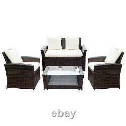 Rattan Garden Furniture Conservatory Sofa Set 4 Seat Table Chair Armchairs Patio