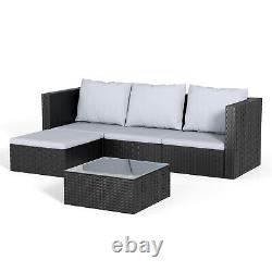 Rattan Garden Furniture Corner Cushion Sofa Set Outdoor Patio Lounge Table Chair