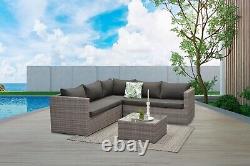 Rattan Garden Furniture Corner Group with Coffee Table