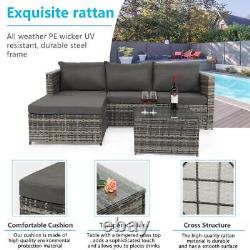 Rattan Garden Furniture Corner Lounger Sofa Set 4 Seat Seater Patio Conservatory