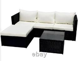 Rattan Garden Furniture Corner Sofa Set Coffee Table Outdoor Patio Conservatory