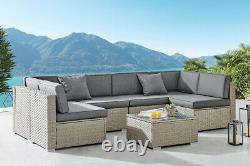 Rattan Garden Furniture Corner Sofa Set Grey Outdoor Conservatory Patio Dining