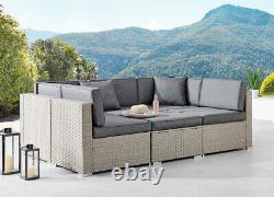 Rattan Garden Furniture Corner Sofa Set Grey Outdoor Conservatory Patio Dining