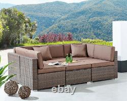 Rattan Garden Furniture Corner Sofa Set Grey Outdoor Conservatory Patio Dining