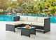 Rattan Garden Furniture Corner Sofa Set Grey Or Black Patio Outdoor Lounge Set