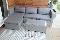 Rattan Garden Furniture Corner Sofa Set Lounger Table Patio Outdoor Conservatory