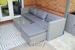 Rattan Garden Furniture Corner Sofa Set Lounger Table Patio Outdoor Conservatory