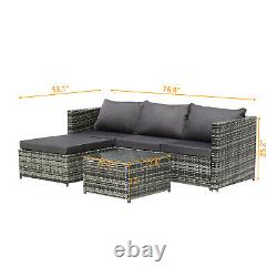 Rattan Garden Furniture Corner Sofa Set Lounger Table Patio Outdoor Conservatory