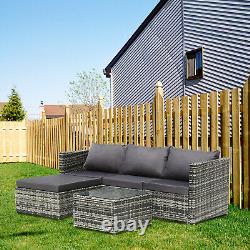 Rattan Garden Furniture Corner Sofa Set Lounger Table Patio Outdoor Conservatory