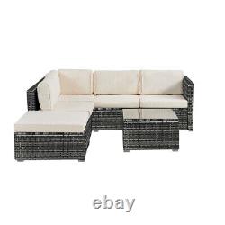 Rattan Garden Furniture Corner Sofa Set Outdoor Patio Coffee Table W Cushions