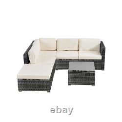 Rattan Garden Furniture Corner Sofa Set Outdoor Patio Coffee Table W Cushions