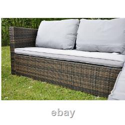 Rattan Garden Furniture Corner Sofa Table Chair Outdoor Patio Set With Cushion