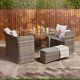 Rattan Garden Furniture Cube Set 8 Seater Dining Table Garden Chairs Bench Cover