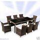 Rattan Garden Furniture Dining Table And 8 Chairs Dining Set Outdoor Patio