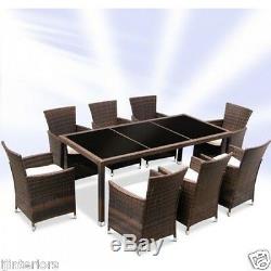 Rattan Garden Furniture Dining Table And 8 Chairs Dining Set Outdoor Patio