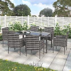 Rattan Garden Furniture Dining Table and Chairs 6 Dining Set Outdoor Patio