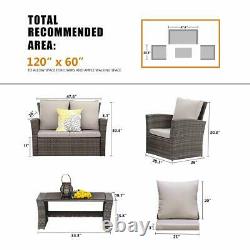 Rattan Garden Furniture Lounge Set Dark Grey Outdoor Sofa Chair Corner Patio