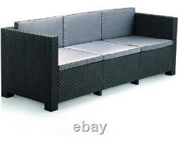 Rattan Garden Furniture Manhatten Lounge set Outdoor/Indoor Shaf Plastic Grey