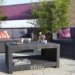 Rattan Garden Furniture Patio Corner Sofa 4 Pce Set Lounger Chairs Table Outdoor