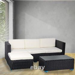 Rattan Garden Furniture Patio Corner Sofa Set Lounger Table Outdoor Conservatory