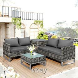 Rattan Garden Furniture Patio Corner Sofa Set Lounger Table Outdoor Conservatory