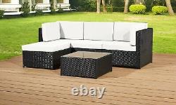 Rattan Garden Furniture Patio Corner Sofa Set Lounger Table Outdoor Conservatory