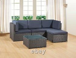 Rattan Garden Furniture Patio Corner Sofa Set Lounger Table Outdoor Conservatory