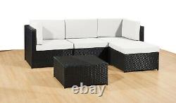 Rattan Garden Furniture Patio Corner Sofa Set Lounger Table Outdoor Conservatory