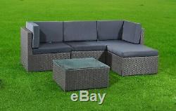 Rattan Garden Furniture Patio Corner Sofa Set Lounger Table Outdoor Conservatory