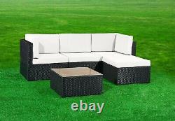 Rattan Garden Furniture Patio Corner Sofa Set Lounger Table Outdoor Conservatory