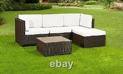 Rattan Garden Furniture Patio Corner Sofa Set Lounger Table Outdoor Conservatory