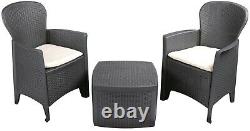 Rattan Garden Furniture Patio Set Table & Chairs Set 2 Garden Chairs & Cushions