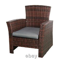 Rattan Garden Furniture Patio Sofa Mixed Brown Conservatory Lounge Armchairs Set