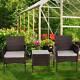 Rattan Garden Furniture Set 3 Pcs Patio Chair Table Patio Outdoor Weaving Uk