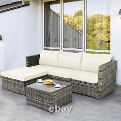 Rattan Garden Furniture Set 3 Piece Chairs Table for Patio Outdoor Conservatory